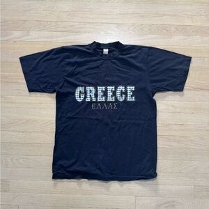 Greece Graphic Men's T-Shirt made in Greece- Black size medium